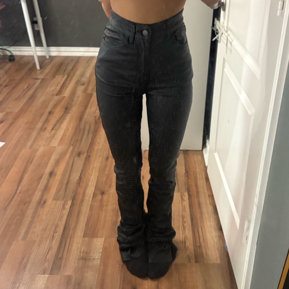 Black Faux Leather Pants